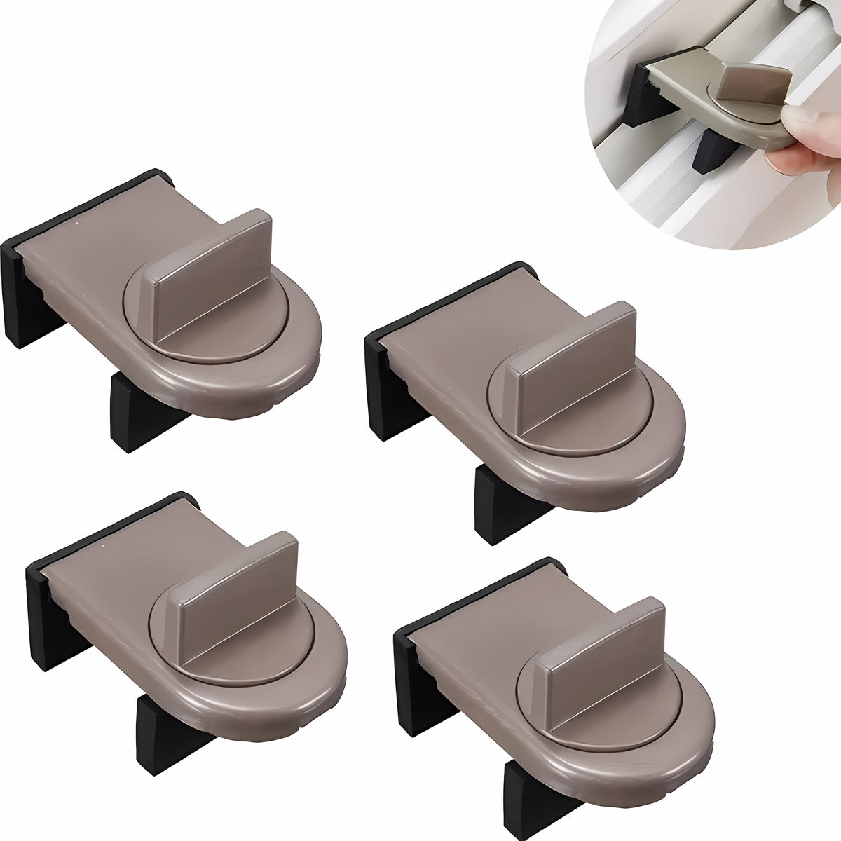 Window Locks,4 Pack Sliding Window Locks with Horizontal Sliding Windows Doors,Easv to Install,Adjustable Security Window Lock for Patio Bedroom Home and Office