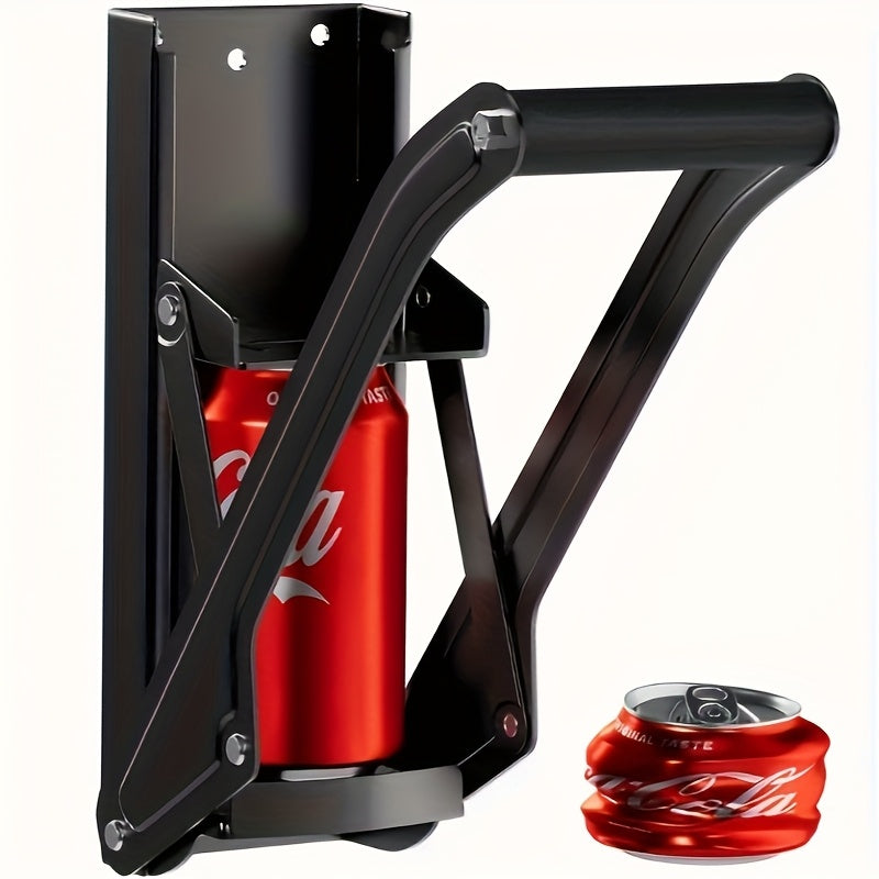 Metal Can Crusher. Smasher - Black | Heavy-Duty Recycling Smasher for Aluminum Seltzer, Soda, Beer Cans and Bottles, Gadgets for Home