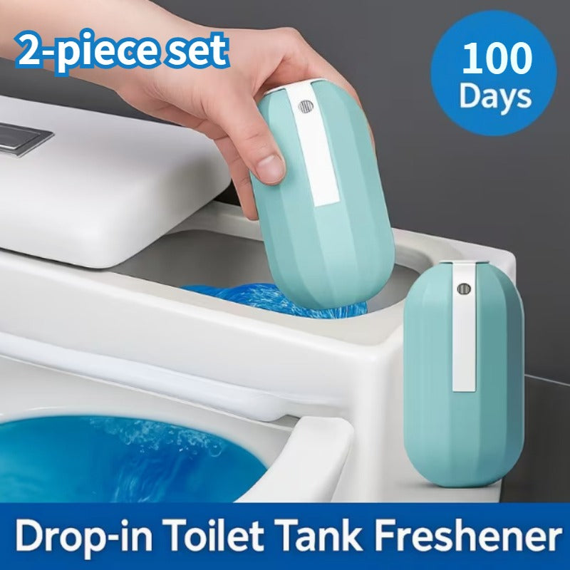 2-Pack Automatic Toilet Cleaning System - 100 Days Freshness, Blue Toilet Cleaning Tools for Tank and Bathroom, Powerful Cleaning and Odor Elimination