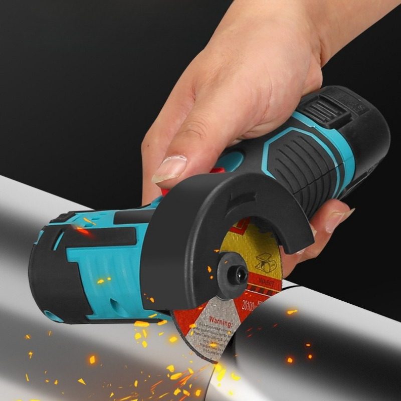 Cordless Brush Angle Grinder Kit, Mini Electric Angle Grinding Tool with 2pcs Batteries and 2pcs Discs,Grinder Handheld Cutter for Metal Wood