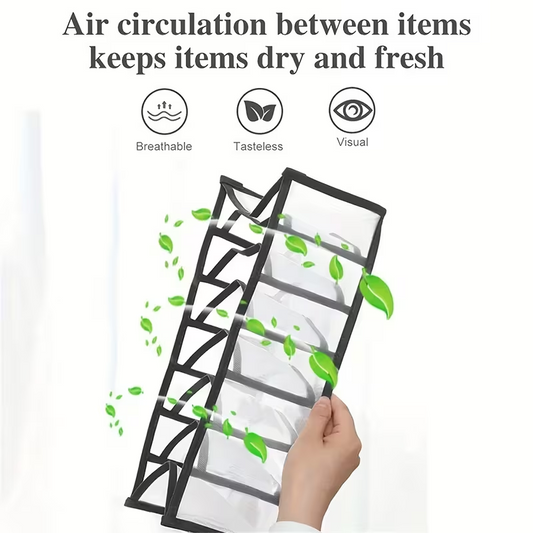 5-Pack Foldable Underwear Organizer, Drawer Divider with 11 Grids, Non-Woven Fabric Storage Box for Socks Bra Closet Organization