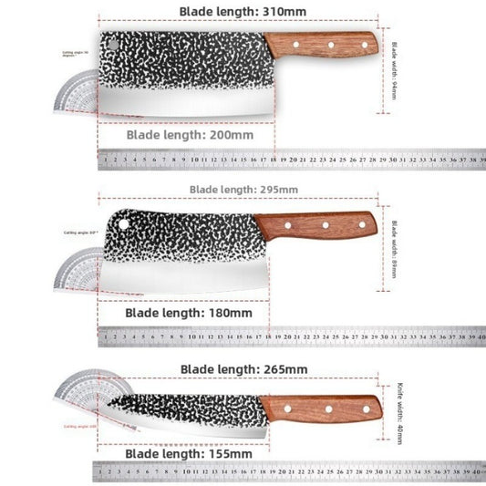 3PCS Butcher Knife and Kitchen Knife Set | Hand Forged Heavy Duty Meat Cleaver, Stainless Steel, Meat Knife, Geat for Home, Camping, BBQ