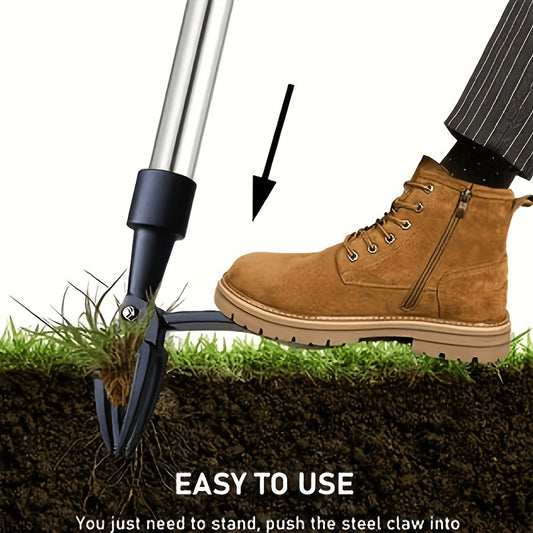 Weed Puller, Heavy Duty 4 Claw Aluminum Weed Remover Tool Head with Steel Root Remover, Manual Garden Weeding Tool Replacement Head Without Handle for Lawn, Yard, Garden
