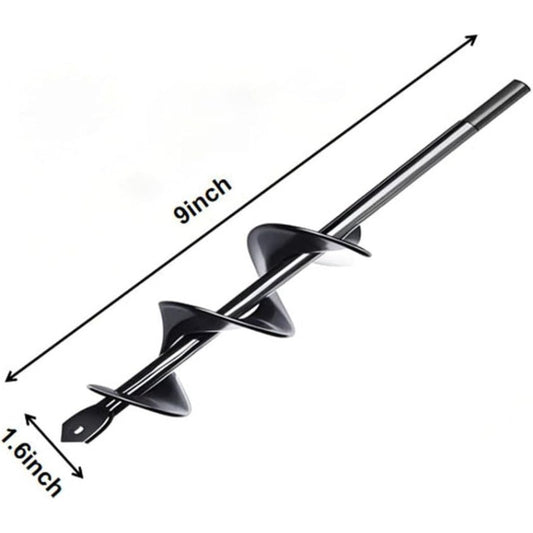 Garden Auger Drill Bit 1.6x9 Inch, 3/8" Hex Drive Bulb Planter for Planting | Rapid Bedding Plant Auger for Tulips Flowers Seedlings, Heavy Duty Spiral Hole Digger for Garden Planting & Soil Loosening