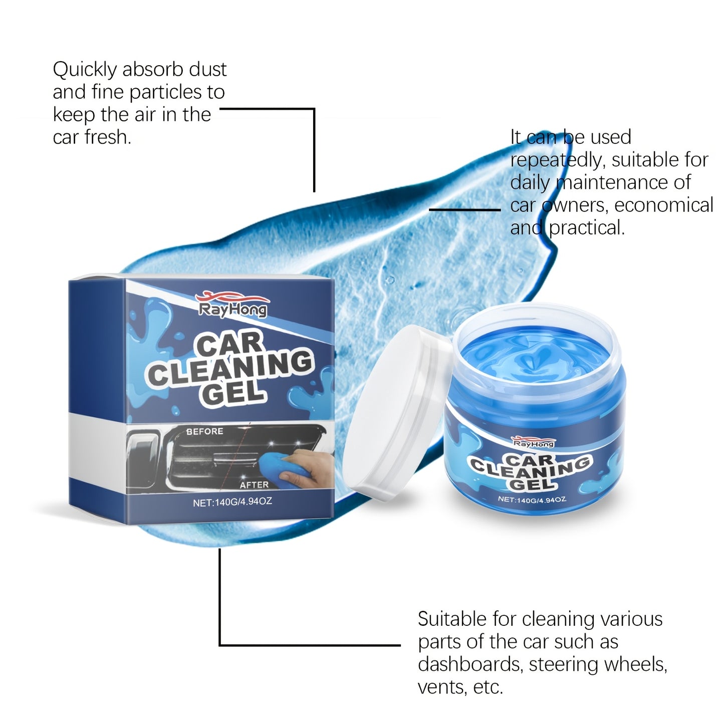 Car Cleaning Gel Car Clean Putty, Universal Car Interior Cleaner Slime, Perfect Cleaning Kit Supplies, Auto Detailing Tools Car Accessories, Dust Remover Gifts for Men Women