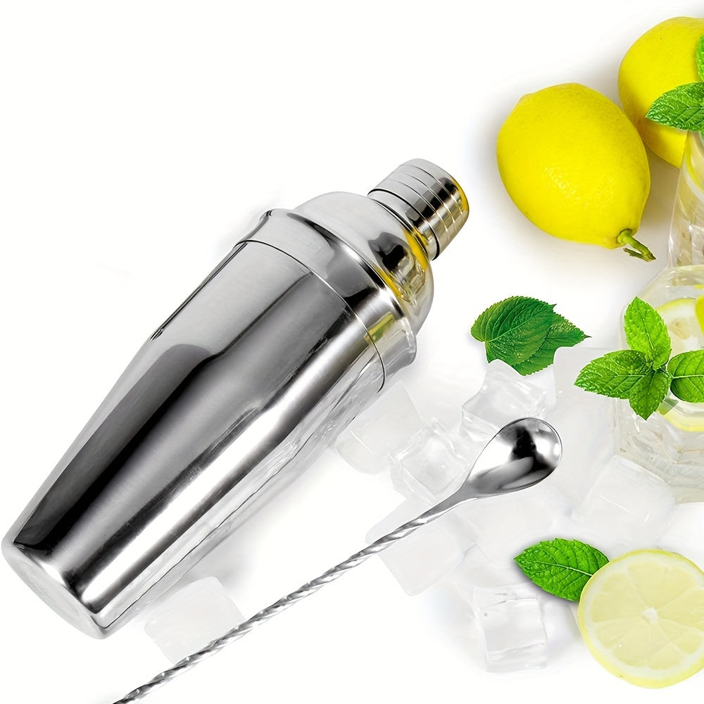 5-Piece Stainless Steel Bar Tools Set with Shaker, Jigger, Strainer, and Bar Tools for Parties and Gatherings