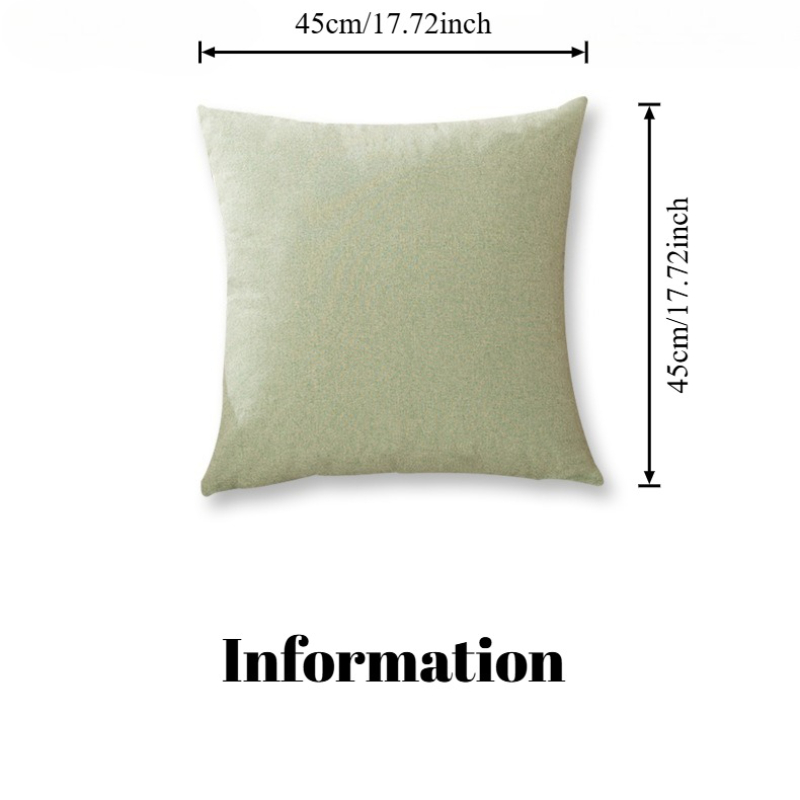 Soft Chenille Throw Pillow Covers Light Green 18x18 Inch Pack of 2 | Modern Home Decor, Classic Decorative Pillows, Solid Dyed Cases, Boho Couch Cushion Covers for Sofa Bed Living Room