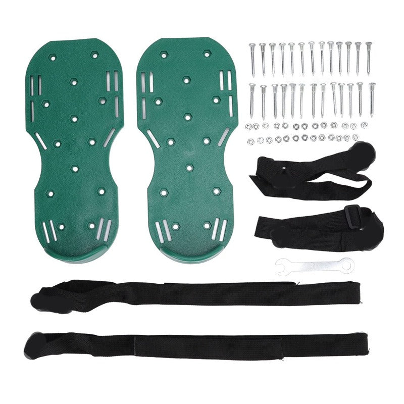 Spiked Shoes | 1 Pair Green Spiked Shoes with Sharp Short Spikes for Epoxy Floor Coating, Self-Leveling Floor, Epoxy Garage Floor