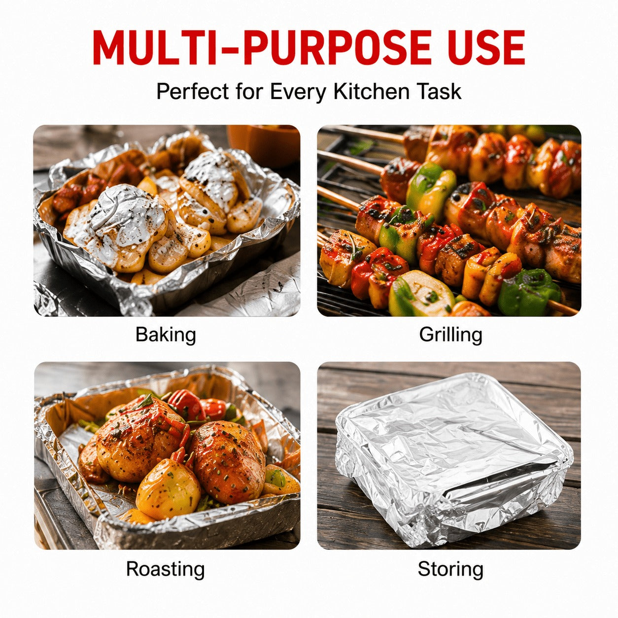 Large Aluminum Foil Roll - Extra Wide Baking Sheet, Oven, Grill, Deep Fry - Extreme Heat Resistant, Non-Stick, Easy Cleanup - Commercial & Home Kitchen Use - Disposable, Grilling Essentials, Smooth Surface