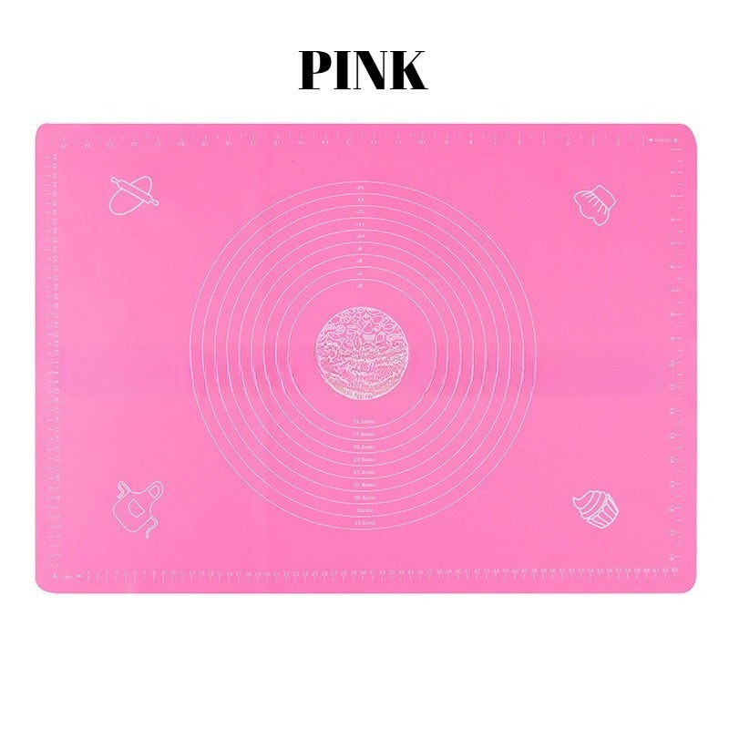 Silicone Baking Mat, 28" x 20", Extra Thick Non Slip Pastry Mat with Measurements, Food Grade Dough Rolling Mat with Raised Edge and Scraper for Bread Pizza