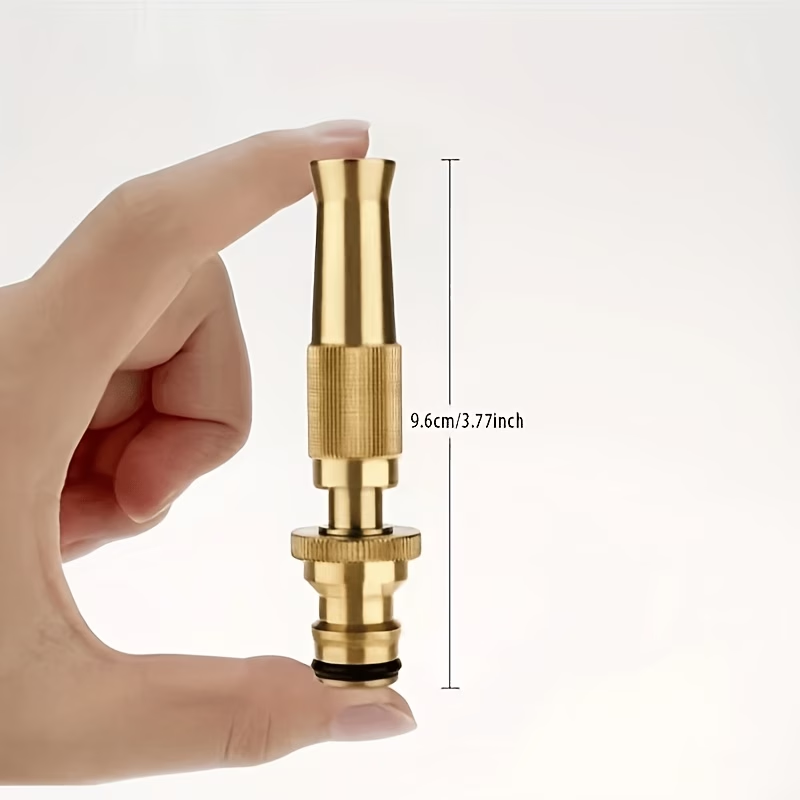 Garden Hose Nozzle, 16.4ft Garden Hose Kit with Adjustable Brass Spray Gun, Universal Connector and Metal Water Hose Fitting, Quick Connect Watering Tool for Garden Irrigation, Car Washing, Patio and Yard Cleaning