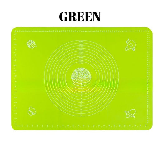 Silicone Baking Mat, 28" x 20", Extra Thick Non Slip Pastry Mat with Measurements, Food Grade Dough Rolling Mat with Raised Edge and Scraper for Bread Pizza