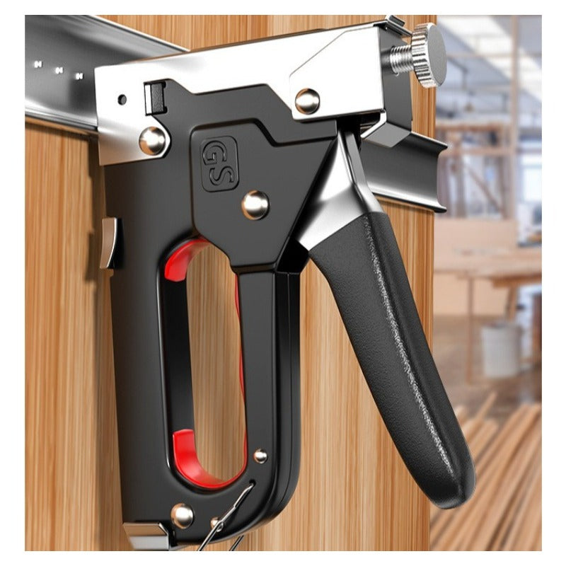 Adjustable Staple Gun,Manual Nailer with 800 Counts Staples,Upholstery Stapler Nail Gun for Fixing Material,Decoration,Carpentry,Furniture,Doors and Windows