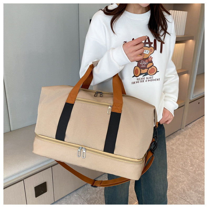Travel bag, short-distance travel luggage bag, large capacity, lightweight, dry and wet separation, personal item travel bag, shoe bag, convenient bag for business trip