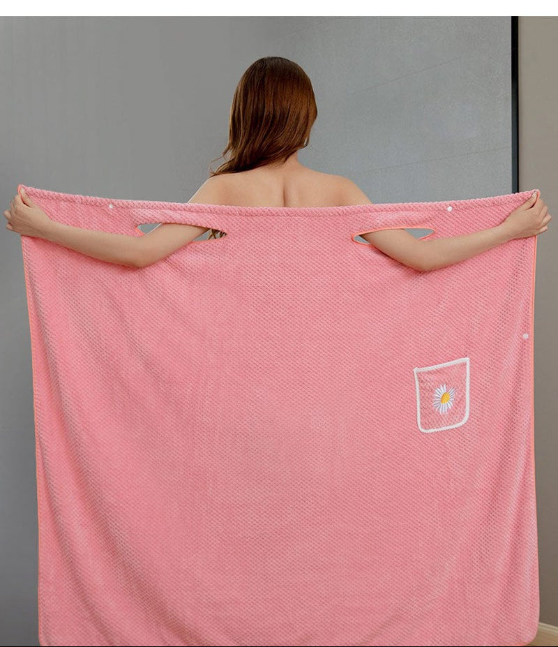 Women'S Soft Wrap Towel Full Length,Bath Robe After Shower Female Plush Long,Spa Bathrobes Lightweight With Pockets