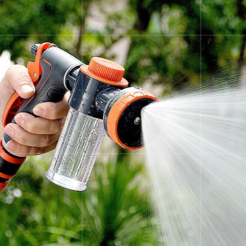 Garden Hose Nozzle, ABS Water Spray Nozzle with 10 Adjustable Watering Patterns, Slip Resistant for Watering Plants, Lawn& Garden, Washing Cars, Cleaning, Showering Pets & Outdoor Fun.