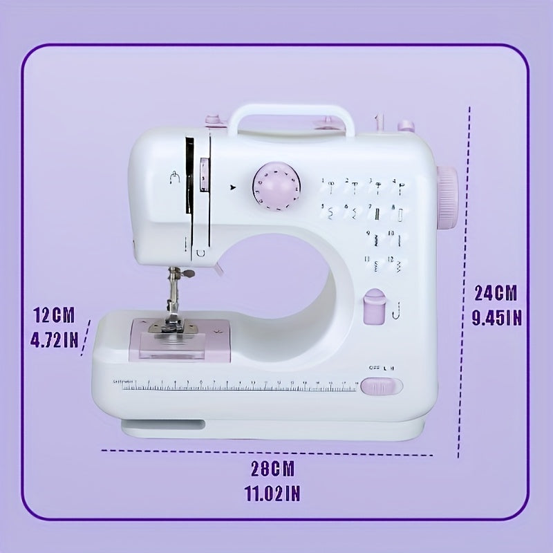 Sewing Machine Portable mini Electric Sewing Machine for beginners 12 Built-in Stitches 2 Speed with Foot Pedal,Light, Storage Drawer.