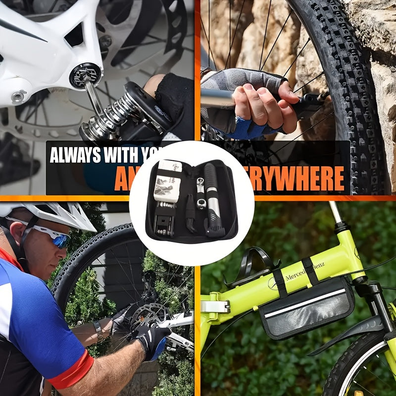 26pcs Universal Bicycle Tire Repair Tool Kit Multifunctional Portable Maintenance Set for Mountain Bike Road Bike Accessorie
