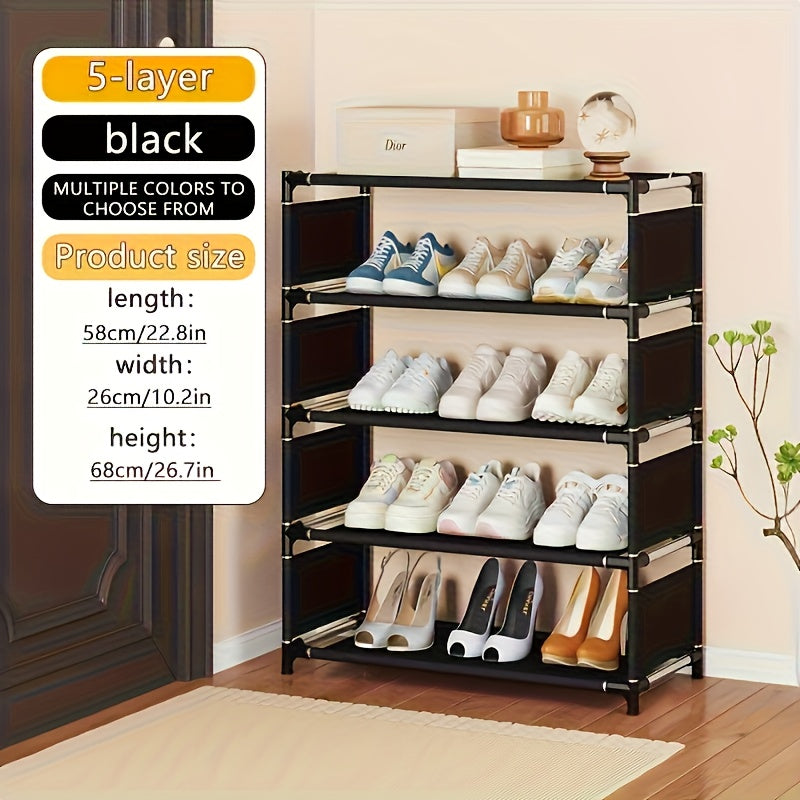 5-tier/7-tier large shoe rack; stackable and expandable; multi-tier shoe rack; can hold various types of shoes; suitable for various room types.