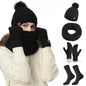 Warm Winter Knitted Set: Long Scarf, Beanie Hat, Touchscreen Gloves & Socks - Versatile 4-Piece Ensemble with Cozy Wool Lining for Men and Women- 4 Piece Bundle