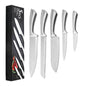5-Piece Stainless Steel Kitchen Knife Set | Professional Chef and Home Utility Knives - Fruit Knife, Japanese Knife, Bread Knife, Multipurpose & Chef Knife | Ideal Gift Choice for Home Chefs and Culinary Professionals, Christmas gift