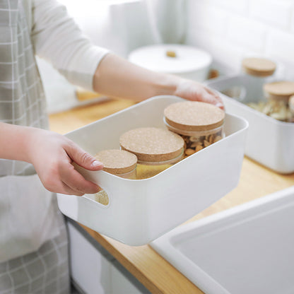 5 Pack Plastic Storage Bins, White Storage Containers for  Pantry Organizer and Storage,Perfect for Kitchen,Fridge,Cabinet, Closet,Bathroom Organization