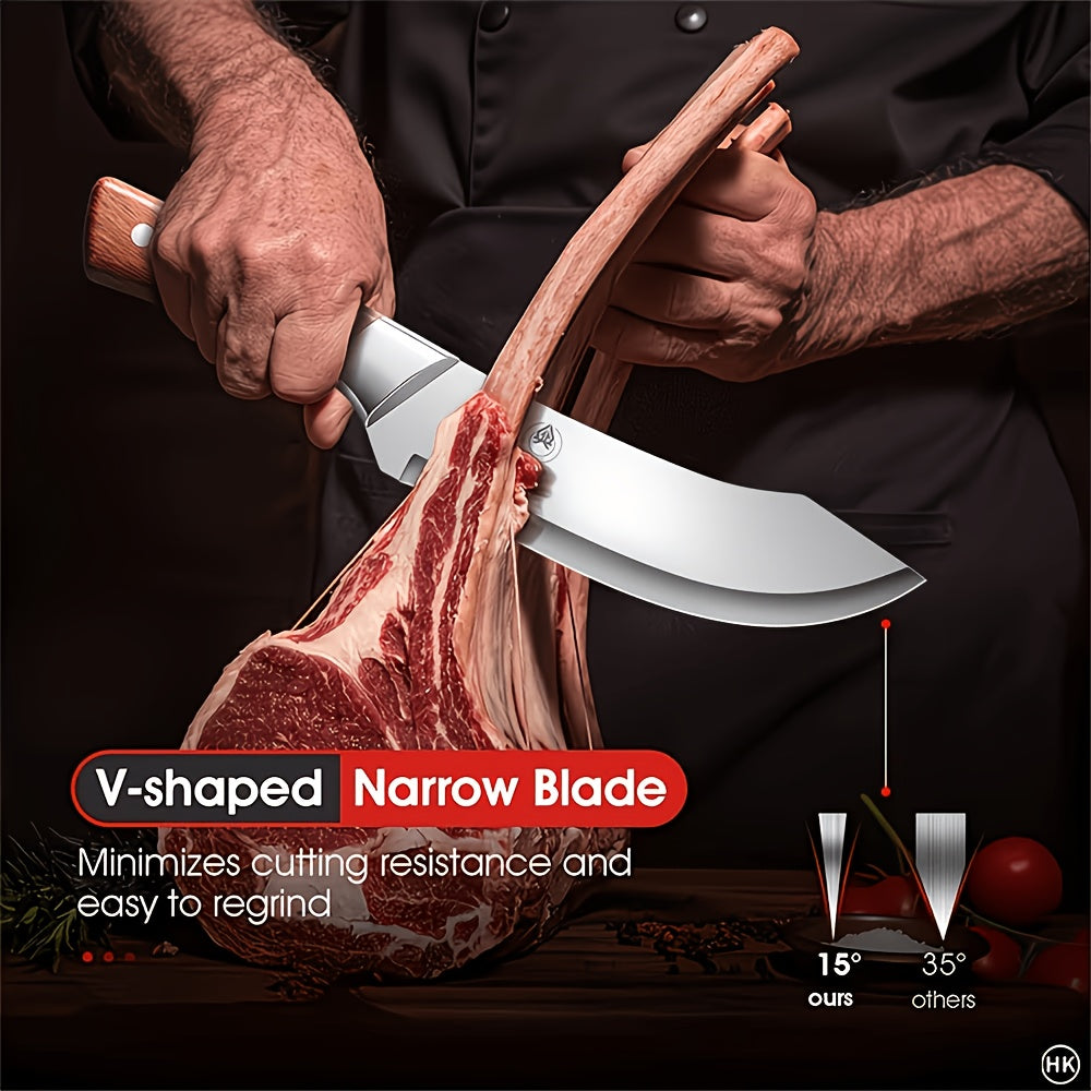 3-Piece Stainless Steel Knife Set (Chef's Knife, Carving Knife, Slicing Knife) - Includes Sheaths; Rust-Resistant, Sharp, Ergonomic Handles; Ideal for Meat, Vegetables, and Fruit; Perfect Christmas Gift.