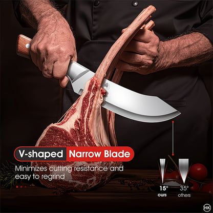 3-Piece Stainless Steel Knife Set (Chef's Knife, Carving Knife, Slicing Knife) - Includes Sheaths; Rust-Resistant, Sharp, Ergonomic Handles; Ideal for Meat, Vegetables, and Fruit; Perfect Christmas Gift.