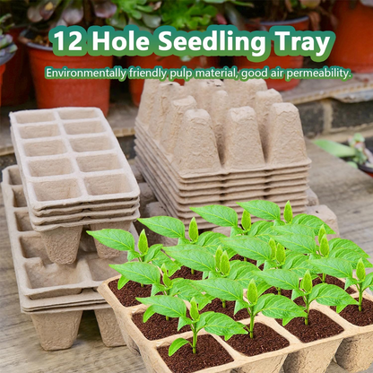 10 Pack Seedling Starter Trays - 120 Cells,Biodegradable Seed Starter Trays for Seedlings,Eco-Friendly Peat Pots