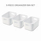 Storage Bins Set 3/6/9PCS, Multi-Purpose Plastic Organizer Bins with Handles, Stackable Kitchen Pantry Storage Baskets for Refrigerator, Cabinets, Bathroom and Home Organization