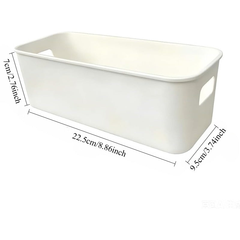 Storage Basket 10PCS Plastic Organizer Bins With Handles, 8.9"×3.7"×2.8" Stackable Storage Boxes For Kitchen, Fridge, Bathroom, Cabinet, Closet & Home Organization