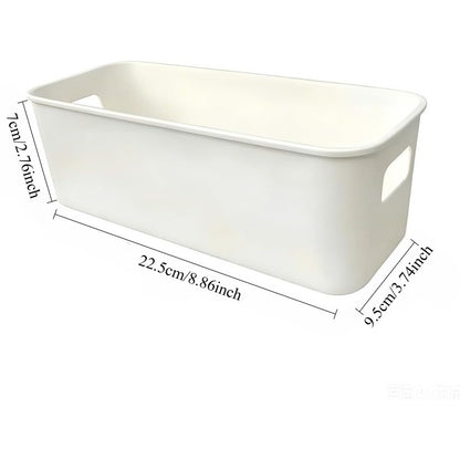 Storage Basket 10PCS Plastic Organizer Bins With Handles, 8.9"×3.7"×2.8" Stackable Storage Boxes For Kitchen, Fridge, Bathroom, Cabinet, Closet & Home Organization