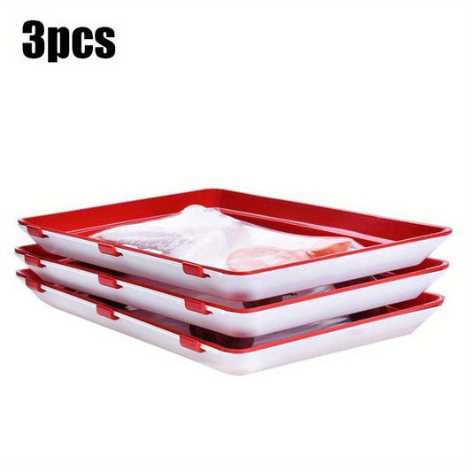 Food Plastic Preservation Tray, Stackable Food Tray Reusable Creative fresh tray storage for Food Preservation
