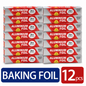 Aluminium Foil Roll, 6/12 Pack (11.8"*20m Each) Heavy Duty Baking Foil Thickened Heat Resistant Food Wrap, Silver Food Grade Aluminium, for Oven Baking BBQ Grilling Food Storage Home Kitchen