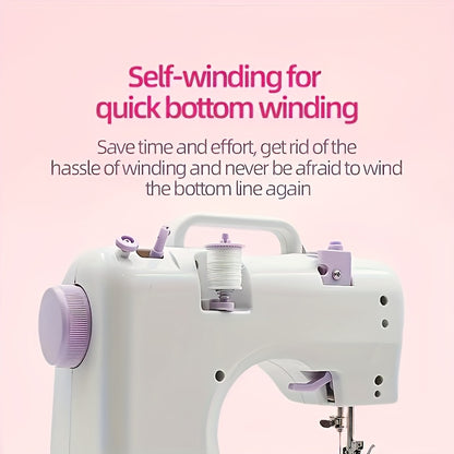 Sewing Machine Portable mini Electric Sewing Machine for beginners 12 Built-in Stitches 2 Speed with Foot Pedal，Light, Storage Drawer.