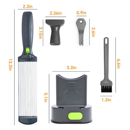 Multifunctional Fresh Meat Cutter Chopper Kitchen Home Slicer Julienne Dicer Mincer Easy to Clean Vegetable Fruit Cutting Tool (with Storage Container & Safety Lid)
