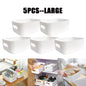 5 Pack Plastic Storage Bins, White Storage Containers for  Pantry Organizer and Storage,Perfect for Kitchen,Fridge,Cabinet, Closet,Bathroom Organization