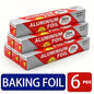 Aluminium Foil Roll, 6/12 Pack (11.8"*20m Each) Heavy Duty Baking Foil Thickened Heat Resistant Food Wrap, Silver Food Grade Aluminium, for Oven Baking BBQ Grilling Food Storage Home Kitchen