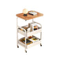 3-Tier Rolling Cart in Black & White - Multi-Functional Desktop Organizer for Snacks, Books & More | Ideal for Home or Office | Durable Metal Frame Kitchen Storage Solution