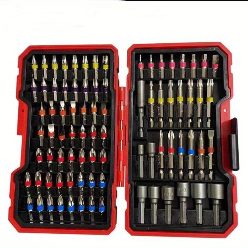 83 Rainbow Magic Box Electric Screwdriver Bit Kit - Compatible with Hexagonal, Cross, and Manual Drills - Durable Hard Alloy Material, Suitable for Precise Operations in Narrow Spaces