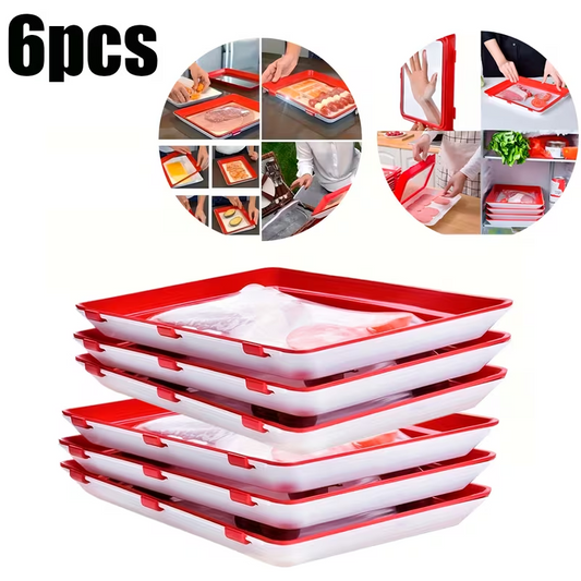 Food Plastic Preservation Tray, Stackable Food Tray Reusable Creative fresh tray storage for Food Preservation