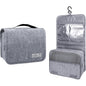 Large Capacity Toiletry Bag Travel Bag with Hanging Hook for Men and Women Waterproof Travel Cosmetic Bag Bathroom Storage Bag for Brushes Set,Full-Sized Shampoo,Toiletries,Accessories-Grey