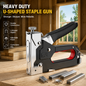 Adjustable Staple Gun,Manual Nailer with 800 Counts Staples,Upholstery Stapler Nail Gun for Fixing Material,Decoration,Carpentry,Furniture,Doors and Windows