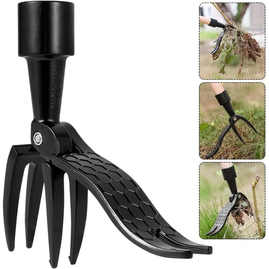 Weed Puller, Heavy Duty 4 Claw Aluminum Weed Remover Tool Head with Steel Root Remover, Manual Garden Weeding Tool Replacement Head Without Handle for Lawn, Yard, Garden