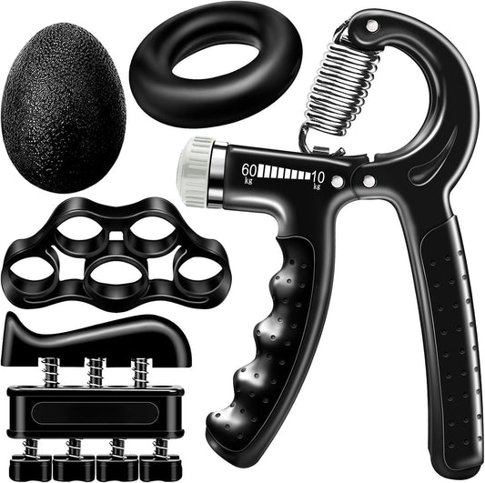 Grip Strength Trainer (5 Pack), Forearm Strengthener, Hand Strengthening Devices, Hand Exercisers for Strength, Finger Strengthener, Wrist Exerciser, Baseball Climbing Calisthenics Basketball