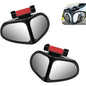 2 PCS Car Blind Spot Mirrors, Dual-sided Wide Angle Rearview Auxiliary with 360 Degree Adjustment, ABS Anti-collision Housing and HD Glass Design, Snap-on and Adhesive Mounting Mirror (Black)
