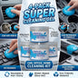 4PCS- Car Cleaning Gel, 160g Jar Dust & Crumb Cleaner for Air Vent Crevices Reusable Non-Sticky Compound, Blue Soft Slime, for Car Interior Console Keyboard Electronics Car Owners