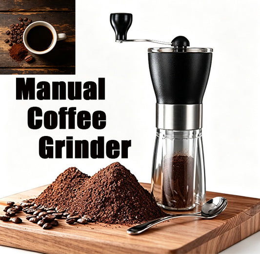 Manual Coffee Grinder Glass Portable Outdoor Coffee Machine Ceramic Grinding Core Pepper Grain Mill Coffeeware for Kitchen (1PCS)