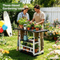 Heavy-Duty Adjustable Height Multi-Purpose Gardening Work Table | Sturdy Metal Frame with Spacious Work Surface, Equipped with 4 Locking Swivel Casters - Ideal for Office, Bedroom, Patio, Gardening &