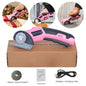 electric box cutter, Rechargeable Cardboard Box Cutter, 4.2V Powerful Fabric Scissors with 2 Safety Blades & Storage Bag